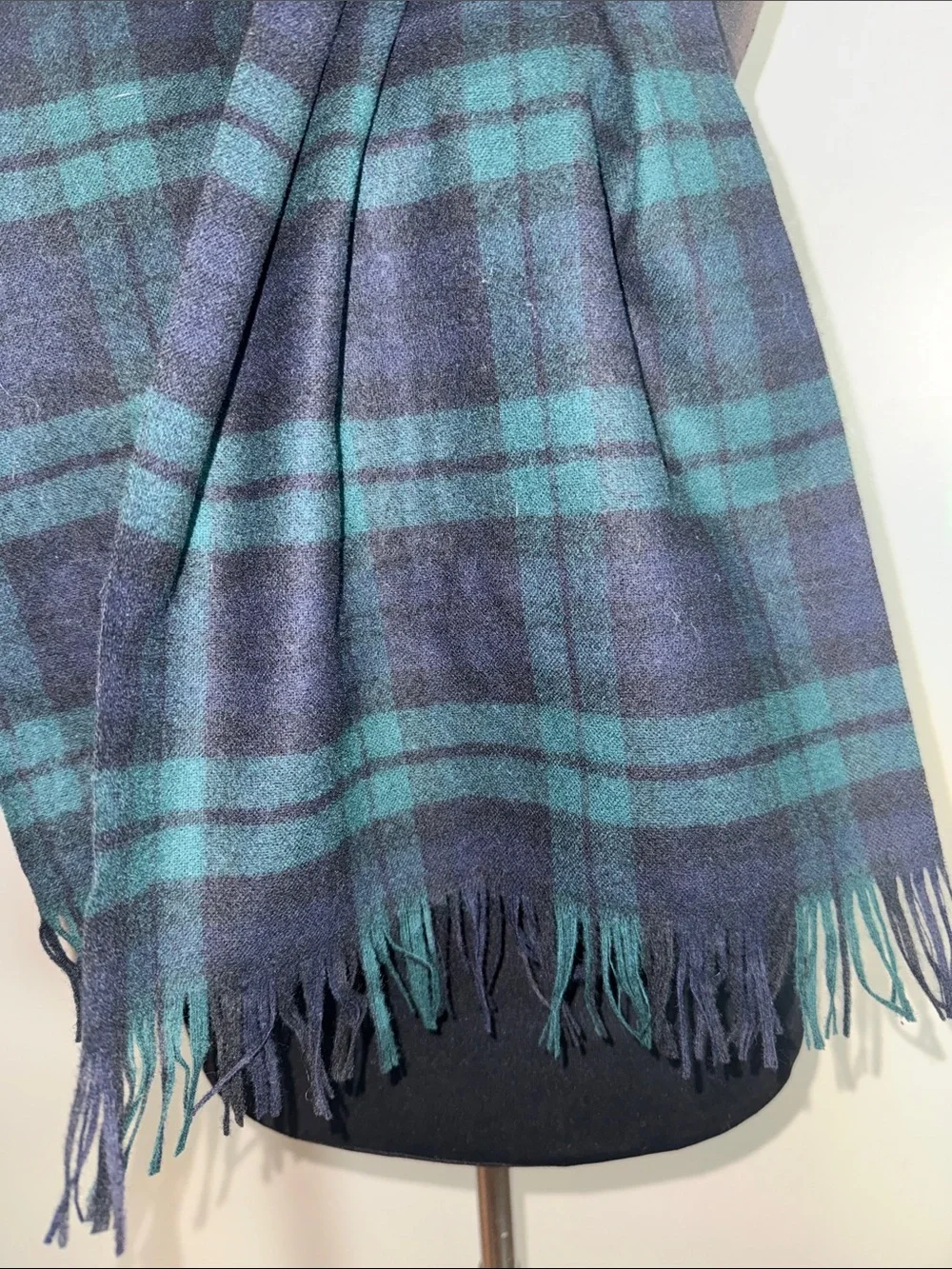 VTG Pendleton 100% Virgin Wool Black Watch Tartan Plaid Scarf Made in USA
